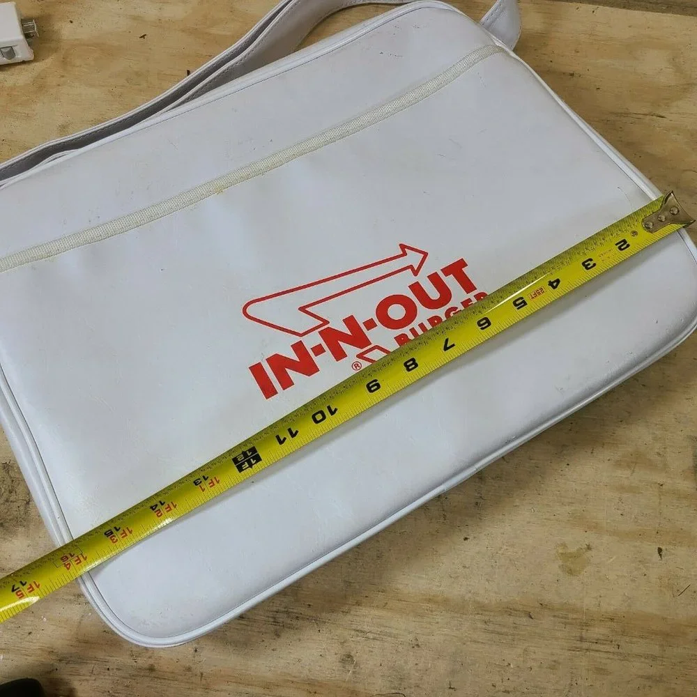 In N Out Tote Bag faux White Leather Collectible Advertising Hard to Find‎